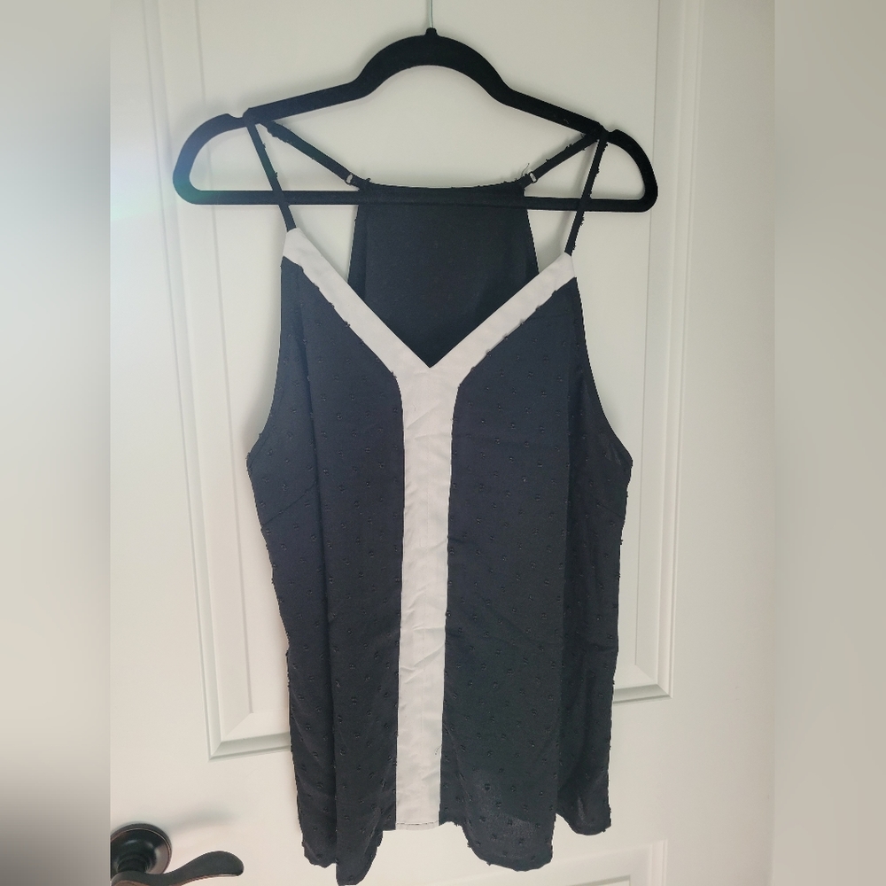 Shein black and white tank